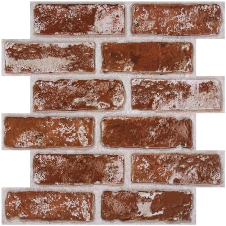 COMSTICKC 3D Faux Brick Wall Panels Peel and Stick by COMSTICKCDECOR