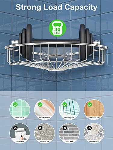 SMARTAKE 4-Pack Corner Shower Caddy, SUS304 Stainless Steel, Wall Mounted - Image 4