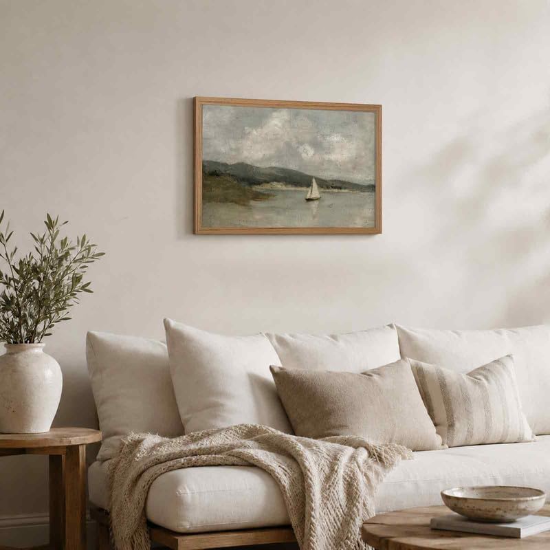 SEYSHUI Coastal Wall Art Nautical Sailboat Wall Decor Framed - Image 3