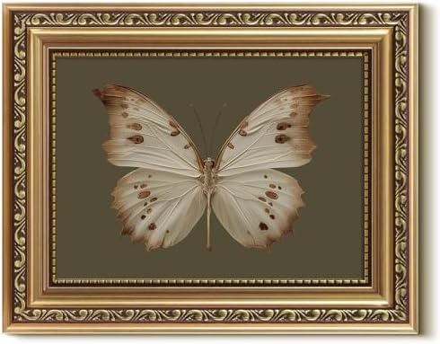 VIYYIEA Gold Framed Butterfly Wall Art Vintage Canvas Painting, 8×10 Inch by VIYYIEAART