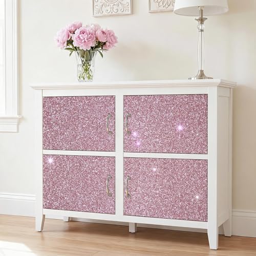 VEELIKE Pink Glitter Wallpaper Stick and Peel - Image 5
