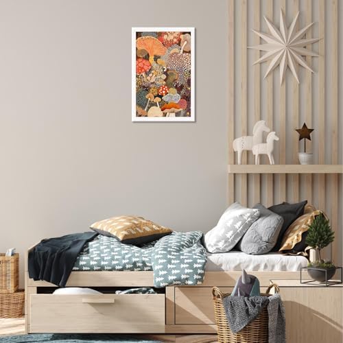 Abstract Mushroom Poster Vintage Japanese Fungi Canvas Wall Art Modern - Image 5
