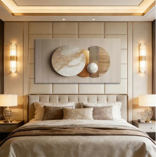 ONEOLTN Large Texture Gold Geometry Canvas Wall Art - Image 7