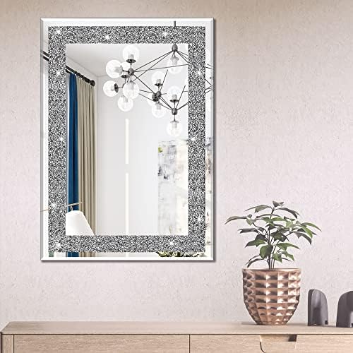 Rectangular Crystal Crush Diamond Mirror by Ruomeng