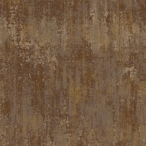 JiffDiff Vintage Metallic Peel and Stick Wallpaper 17.3" x 120" Brown Gold by wallpaper