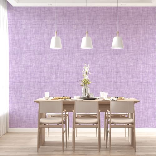 Purple Grasscloth Wallpaper A Set of 17.3"x 1181" Peel and Stick Wallpaper - Image 2