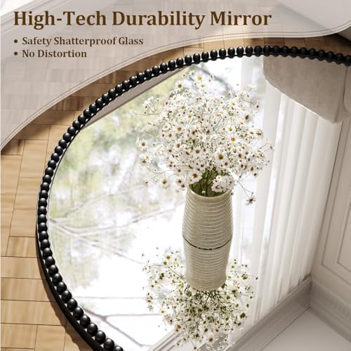 36'' Round Mirror, Beaded Circle Decorative Wall Mirror - Image 3