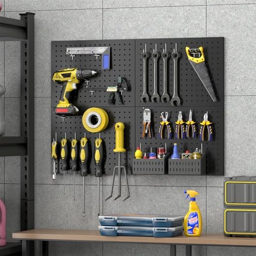 Peg Board, 4-pcs 16" x 12" Metal Pegboard Panels - Image 2