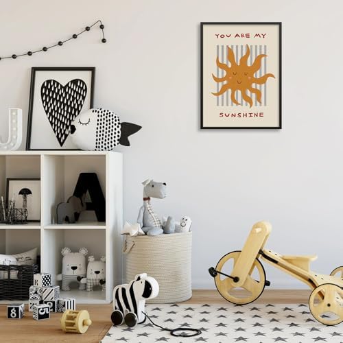 You Are My Sunshine Quotes Wall Art Trendy Cute Kids Poster 16x24 inch Black - Image 5