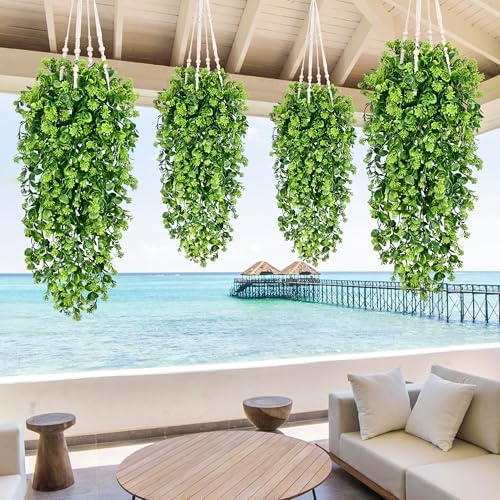Waipfaru 4Pcs Fake Hanging Plants 3ft Fake Plants Vines Greenery - Image 5