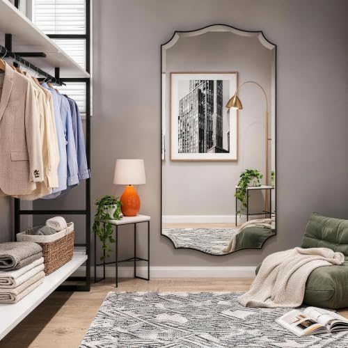 POZINO 60"x30" Premium Scalloped Beveled Bathroom Mirror - Image 5