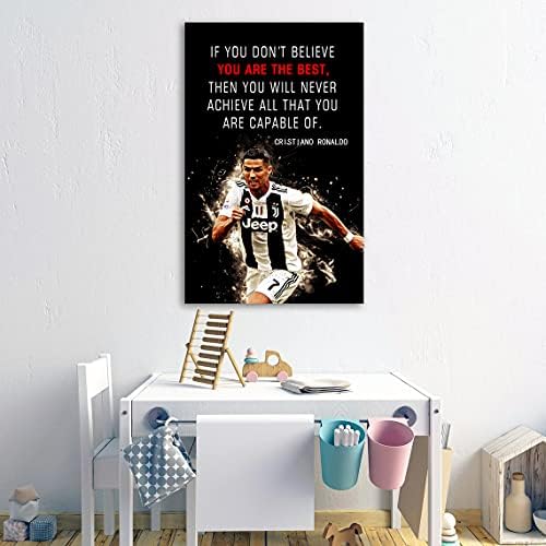 AMART SUN Football Sports Decor • Superstar Quote Poster Inspirational Canvas - Image 3