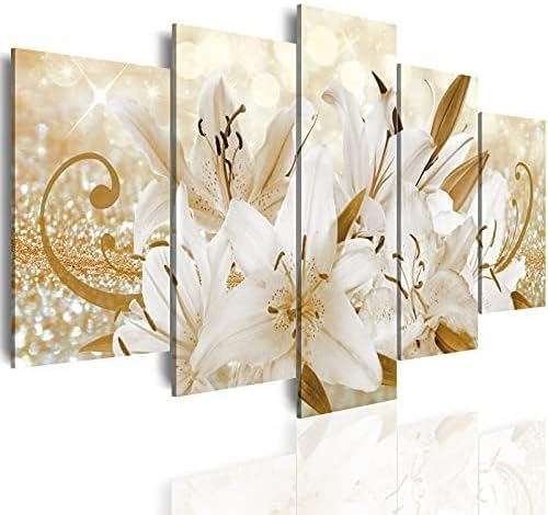LUDUHU Golden Orchid Flowers Canvas Print - Image 2