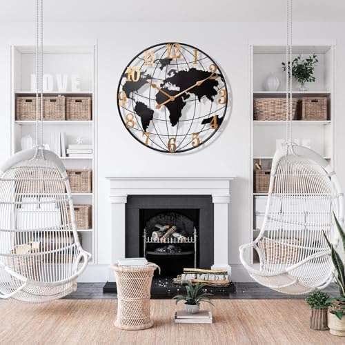 Large Decorative World Map Wall Clock - Image 6