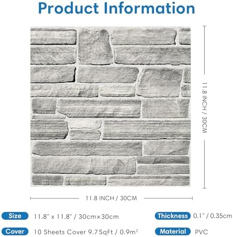 COMSTICKC 3D Faux Stone Wall Panels Peel and Stick - Image 5