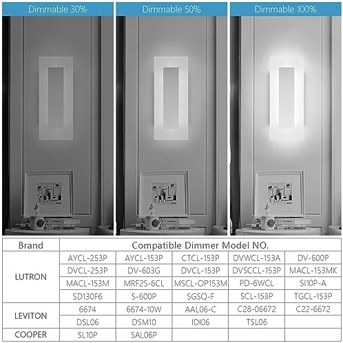 LMQNINE Modern Dimmable LED Wall Sconces Set of Two - Image 2