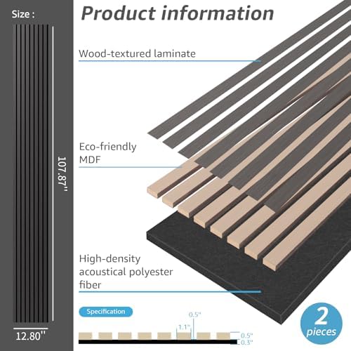 Art3dwallpanels Wood Slat Wall Panel, Smoky Wood, 2 Pack - Image 2