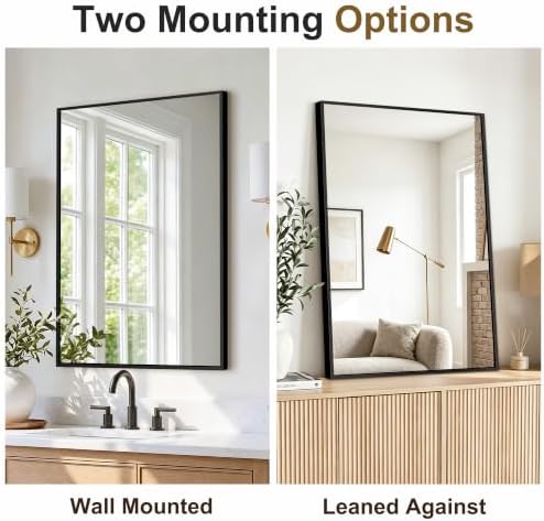 Bathroom Vanity Mirror for Over Sink, 30x20 Inch Matte Black Mirror - Image 2