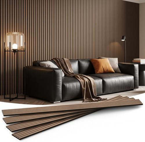 INMOZATA Soundproof Wood Slat Wall Panels, 4 Pack 94.5" x 7.9" by INMOZATA