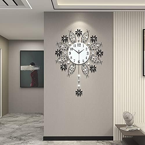 Large Decorative Crystal Silent Wall Clock - Image 4