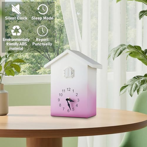 KEYPOWER Cuckoo Clock Cuckoo Wall Clock, Natural Bird Voices Or Cuckoo Call - Image 2