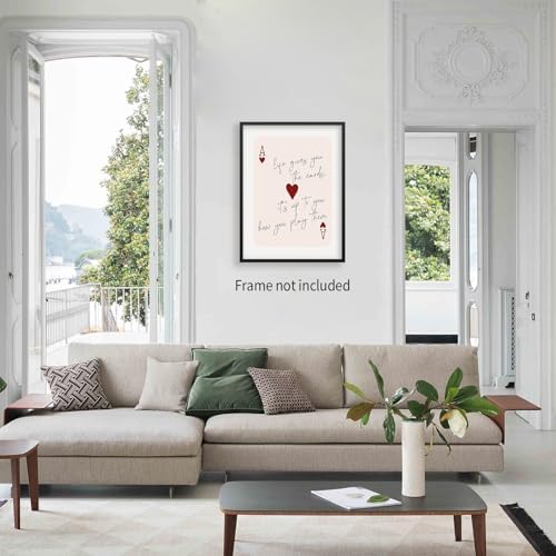 Heltrappe Poker wall art Lucky You Wall Art Red hearts Poker Posters Retro - Image 3