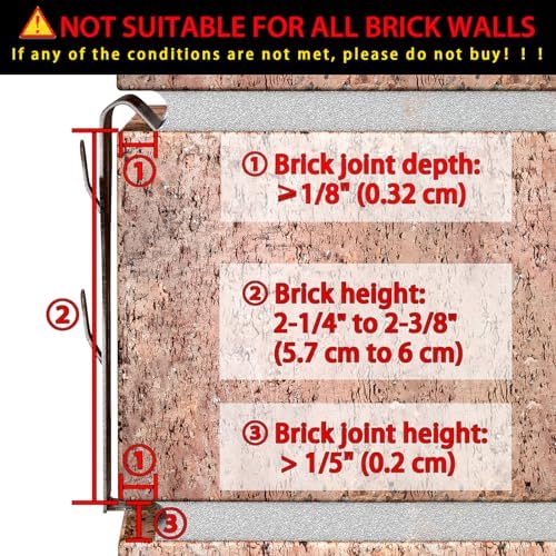 Brick Clips Fit Standard-size Bricks 2-1/4" to 2-3/8" High - Image 2