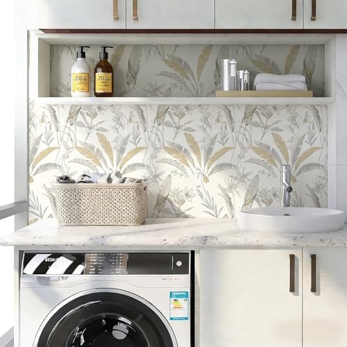 Beige Floral Peel and Stick Contact Paper Boho 17.32" x 118.11" - Image 5