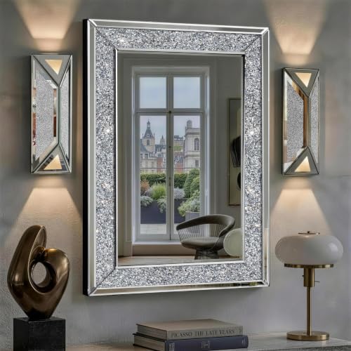 2‑Pack Glam Mirrored LED Wall Sconces, Hardwired Wall Lights - Image 3