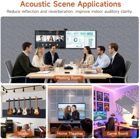 TO-TH Sound Proofing Wall Panels Self-Adhesive Acoustic Panel 12 Pack - Image 7