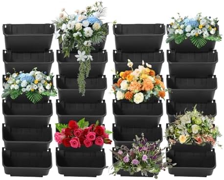 24 Pack Vertical Garden Planter, 13 inch Wall Mounted Planter by kunghei