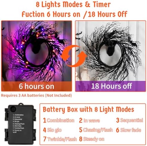 6 Ft Halloween Decor Vine with 45 LED Lights, Adjustable Shape - Image 5