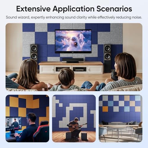 Square Acoustic Panels, 12 Pack Self-Adhesive Sound Panels - Image 6