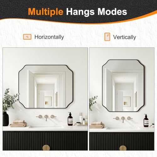 Delma Bathroom Vanity Mirror, Scalloped Round Corner Wall Mirror, - Image 5
