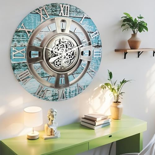 ImprovingLife The Gears Clock Real Moving Gear Wall Clock England Line) - Image 3