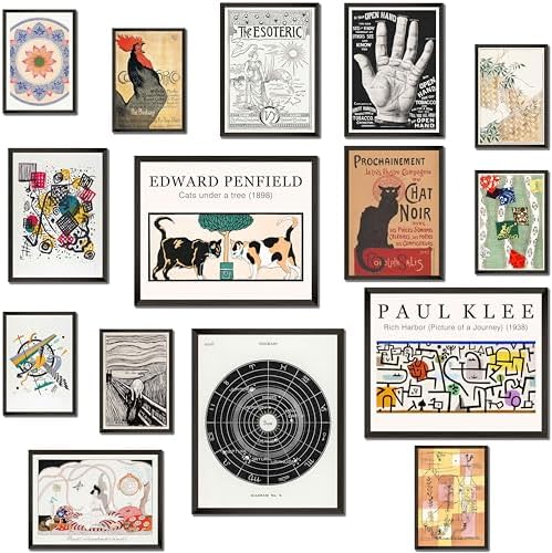 LANCHI95 15PCS Unframed Vintage Esoteric Eclectic Art by LANCHI95