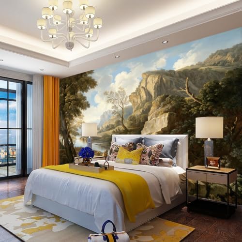 Lush Ancient Trees and shrubs Landscape Oil Painting Style self-Adhesive Mural - Image 6