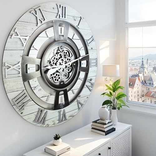 ImprovingLife The Gears Clock Real Moving Gear Wall Clock England Line) - Image 5