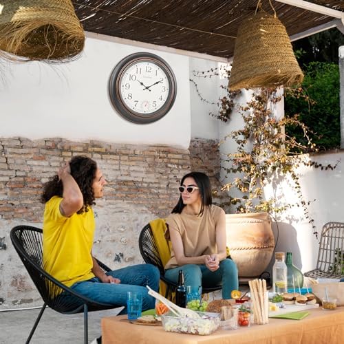 18" Indoor Outdoor Retro Large Wall Clock Battery Operated Silent - Image 4