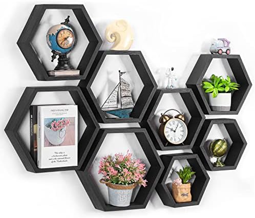 CADUKE Hexagon Floating Shelves Set of 8 by CADUKE