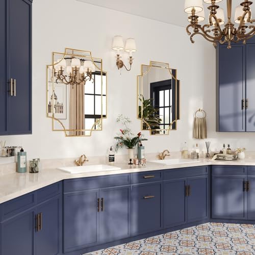 Kelly Miller 30"x40" Gold Foil Scalloped Edge Decorative Vanity Wall Mirror - Image 5