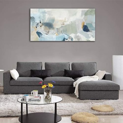 arteWOODS Abstract Canvas Wall Art Teal Abstract Pictures Canvas Painting - Image 3