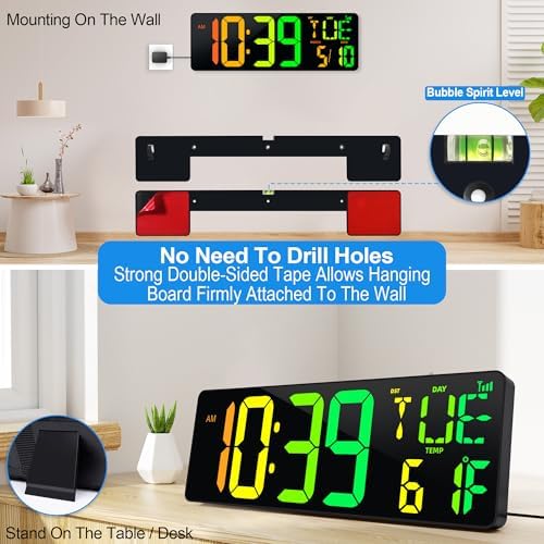 17.2" Large Digital Wall Clock - Image 6
