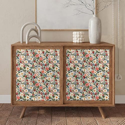 MuralPeel Vintage White Red Green Wildflower Straberry Flowers Peel and Stick - Image 5