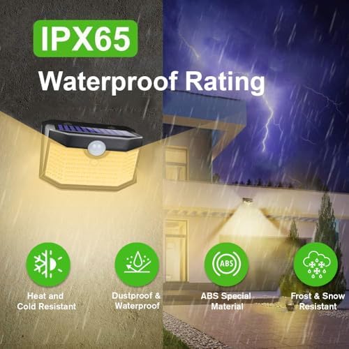 HMCITY 120 LED Solar Lights Outdoor Motion Sensor, 6 Pack - Image 5