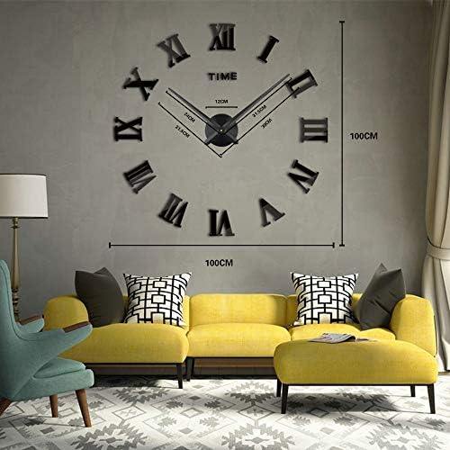 Timelike 3D DIY Wall Clock, 1M Modern Frameless Large 3D DIY Wall Clock Kit - Image 4