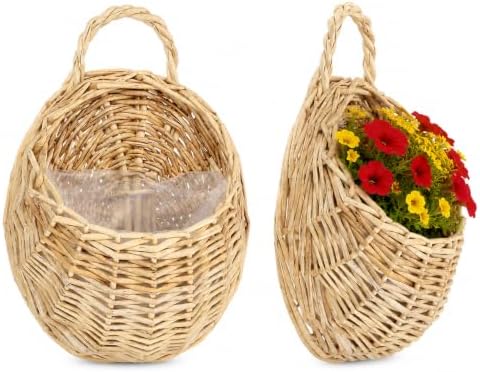 DOITOOL Willow Wall Basket, Semi Circular Baskets, Boho Flower Holder, Wall by DOITOOL