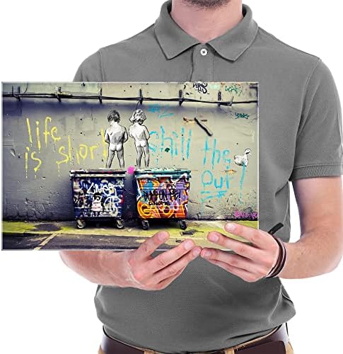 Wieco Art Banksy Graffiti Canvas Wall Art, Life is Short Chill the Duck Out - Image 5