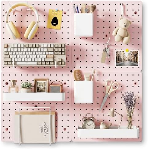 FZK Modular Plastic Pegboard Wall Organizer Kit, 4 Panels by FZK