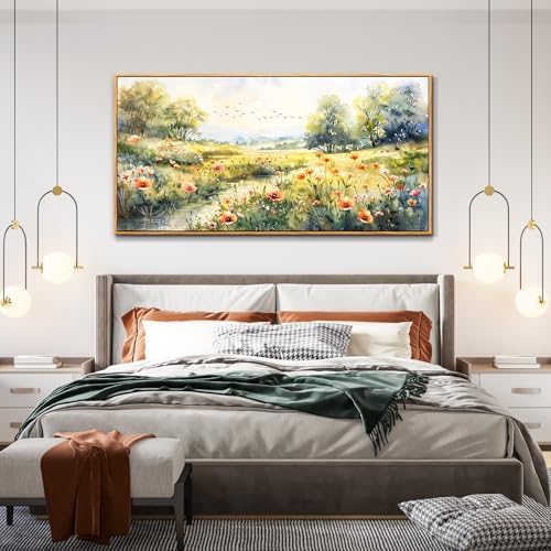 XIGUANGART Framed Canvas Prints Wall Art Pastoral Art Work - Image 4